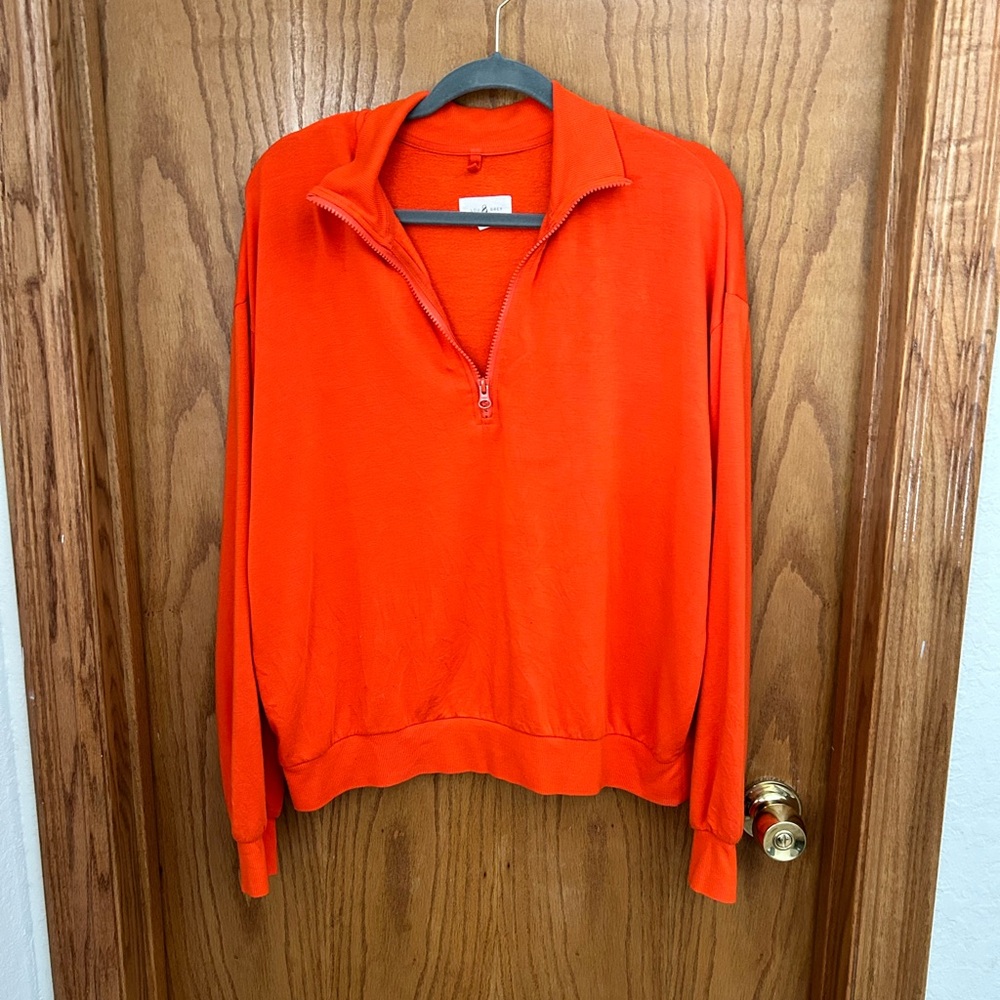 Lou & Grey Orange 1/4 zip